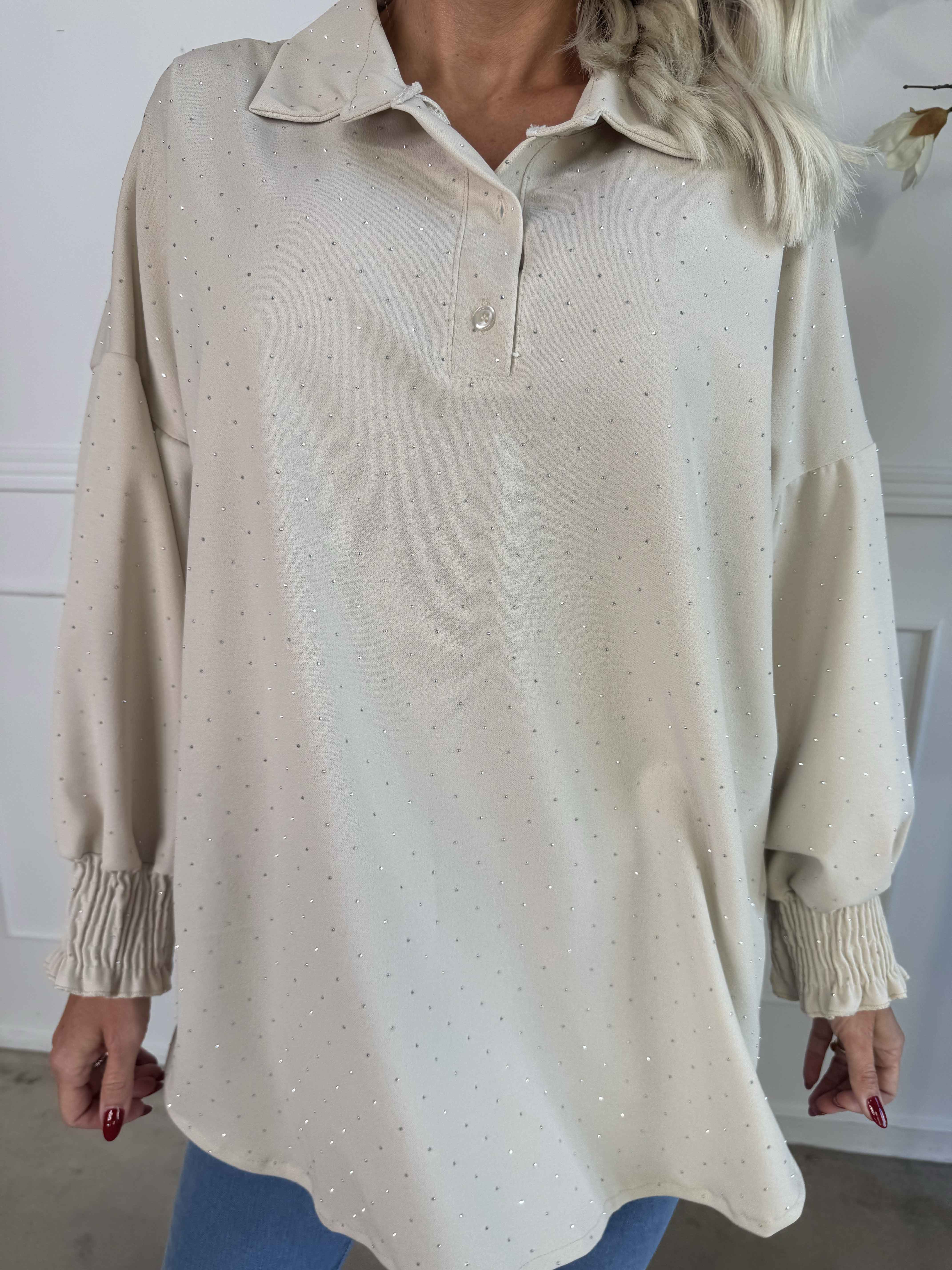 Aria - Tunika utsmyckad med gjutform och smock vid ärmen